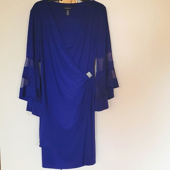 Rhinestone Faux-Wrap Dress - Picture 2 of 8